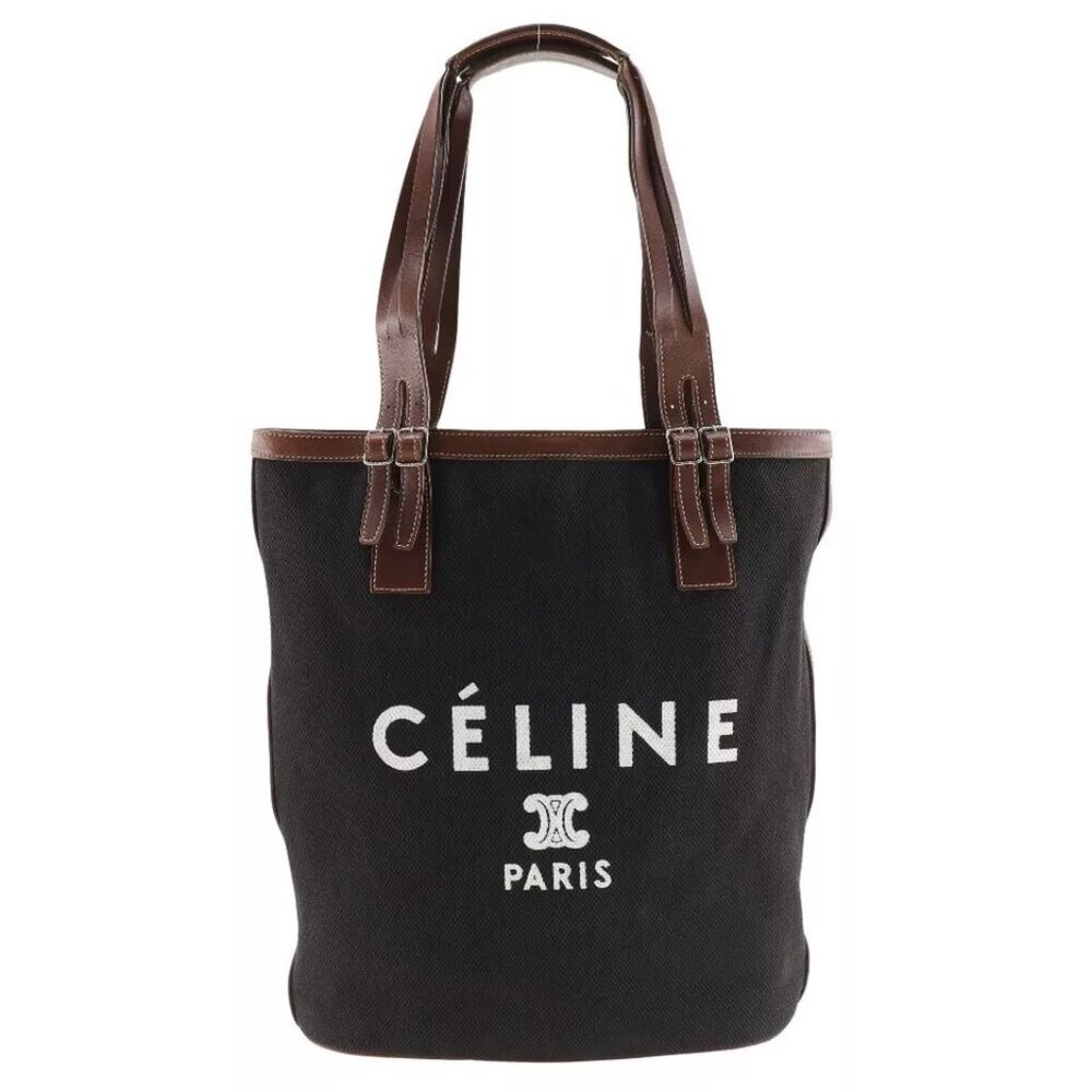 CELINE logo Tote Bag black/Brown canvas Women - Picture 1 of 16